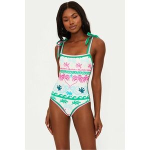 Beach Riot Shona‎ One Piece Tropical Palm Swimsuit LARGE